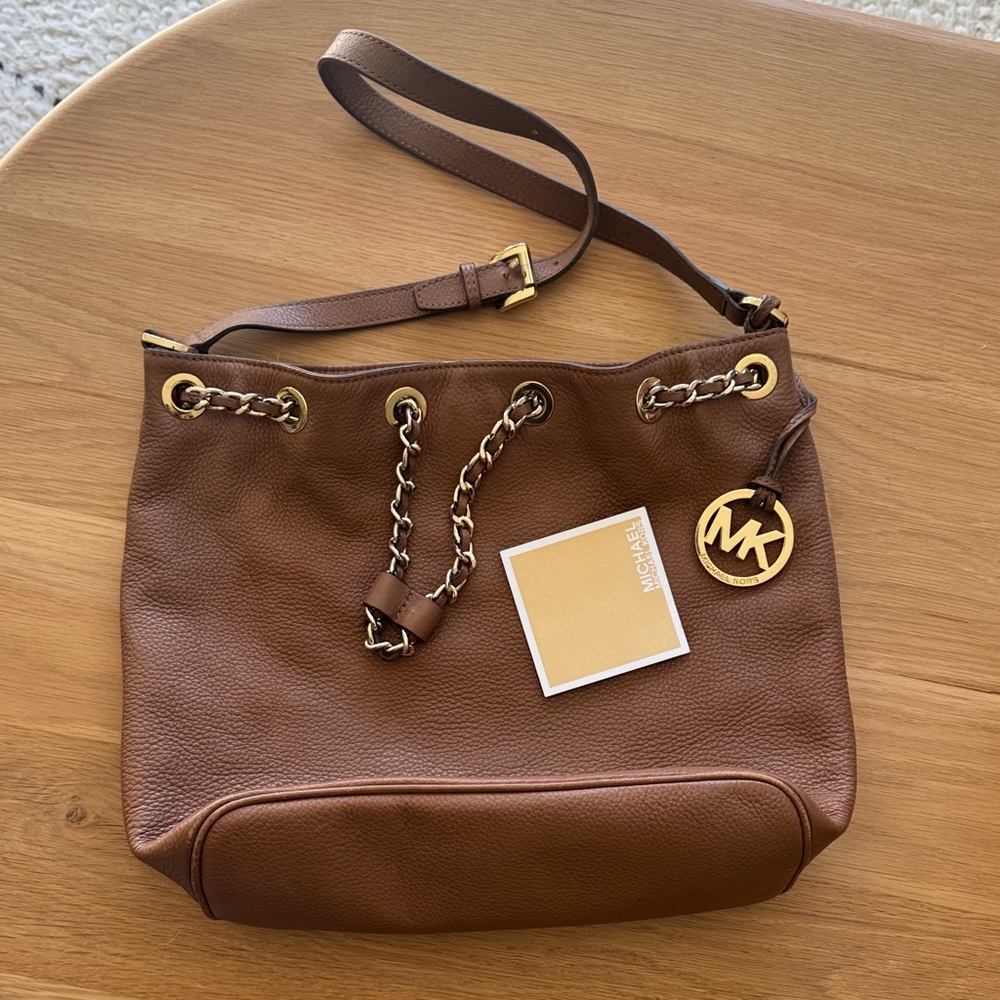 Michael Kors Frankie large convertible shoulder bag in chestnut pebbled leather